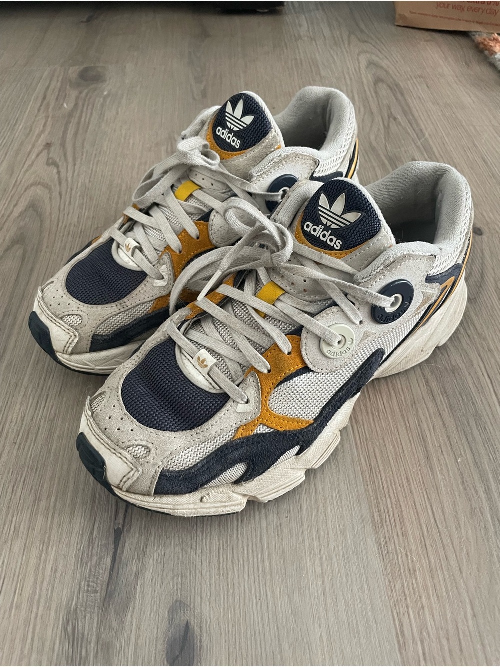 Adidas Women’s Navy and Yellow Athletic Sneakers